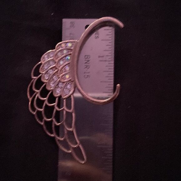 Goldtone Angel Wing Ear Cuff Earring – Fashion Jewelry, Unisex Accessory - Picture 4 of 5
